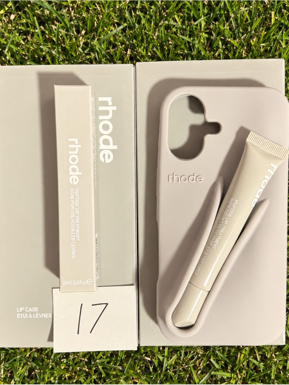 RHODE Peptide Lip Treatment & Matching Lip Case in grey